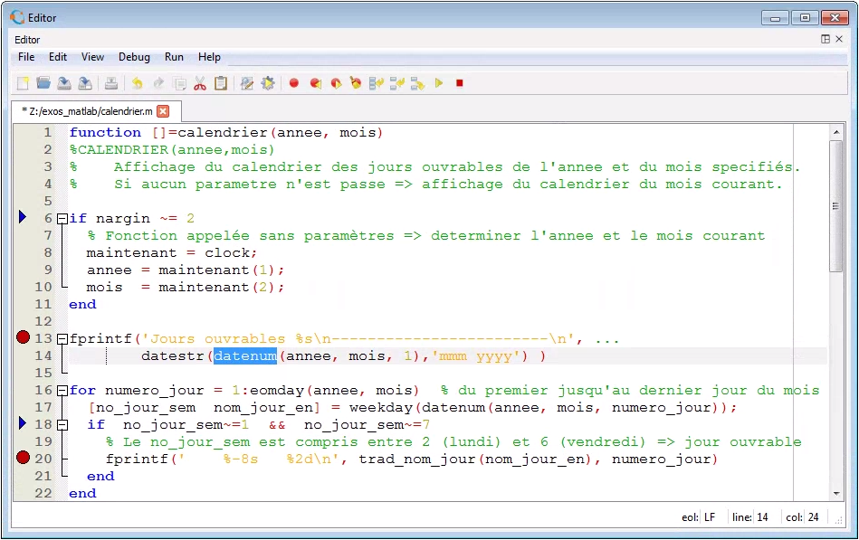 MATLAB et Octave 7. Programmation interaction structures de